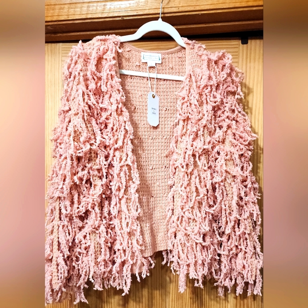Brand New sparkly tassel shag cardigan